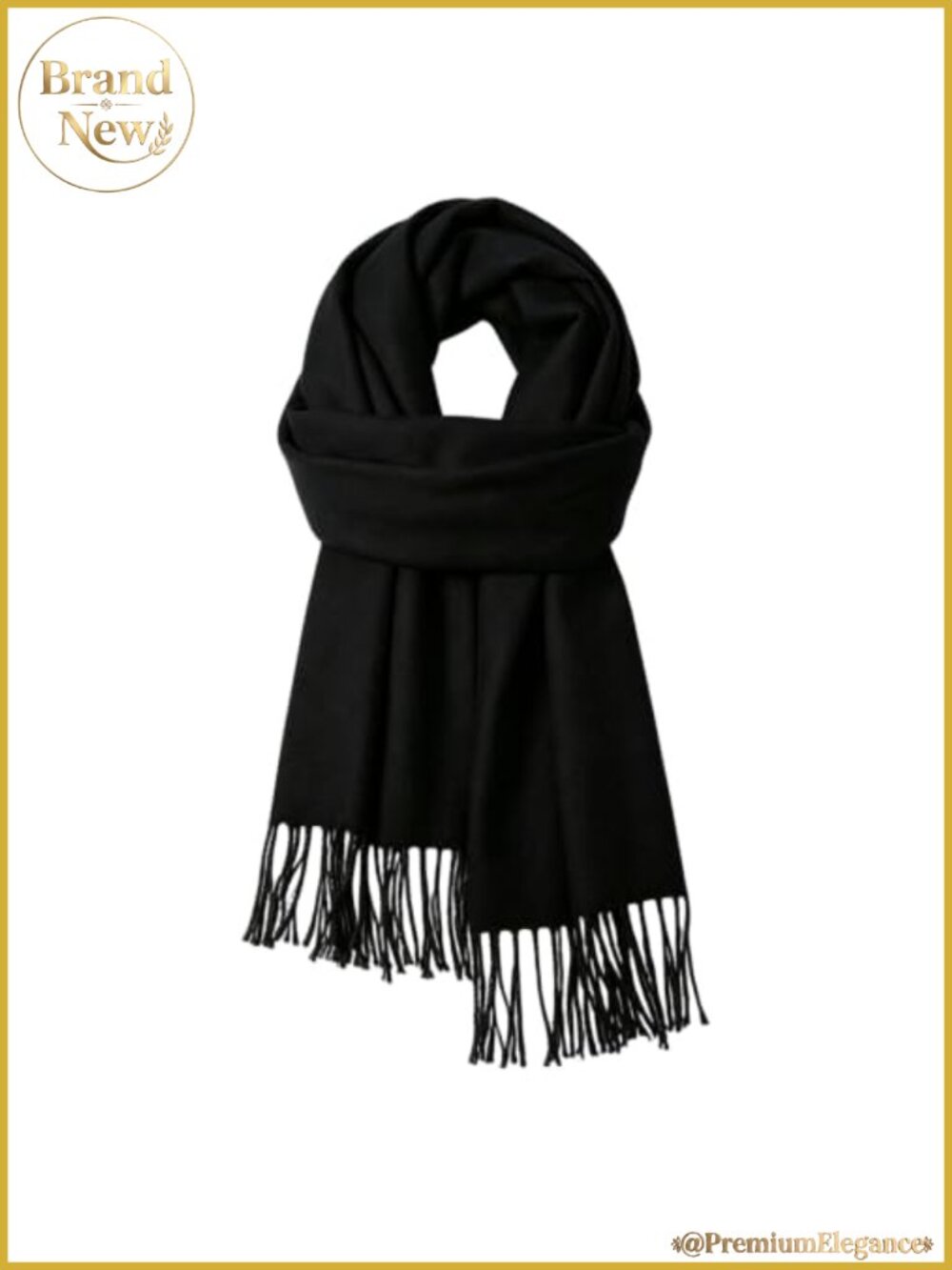 Women's Winter Warm Scarf with Tassels Lightweight Solid Color Shawl Wrap